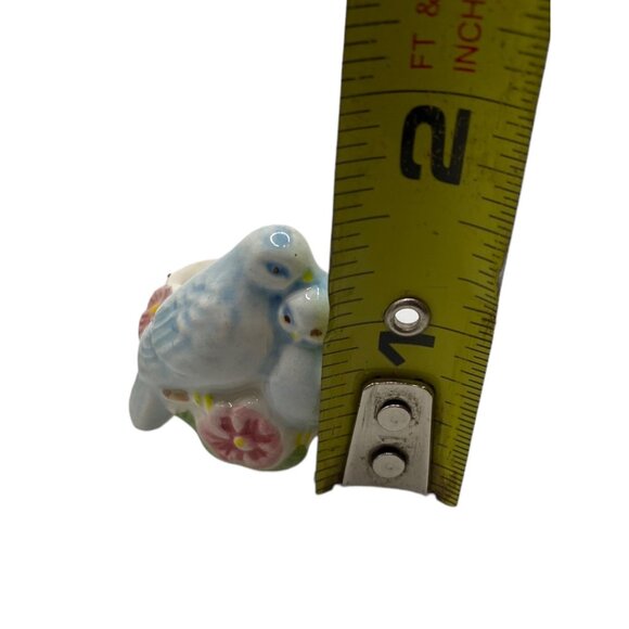 Vintage Avon 1983 Love Birds Taper Candle Holders Huggers Set/2 Ceramic Flowers - Picture 7 of 7